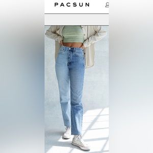 PacSun Eco Two-Tone Blue Dad Jeans Size 26